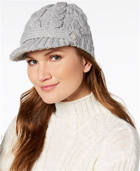 michael kors pointelle cable knit peak hat|Macy's.